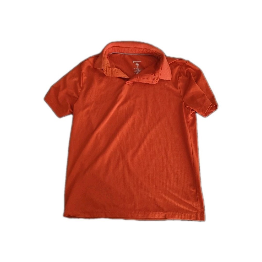 Members Mark YOUTH BOYS‎ ORANGE Poly. Polo Shirt Stretch Short Sleeve SIZE 8 #19